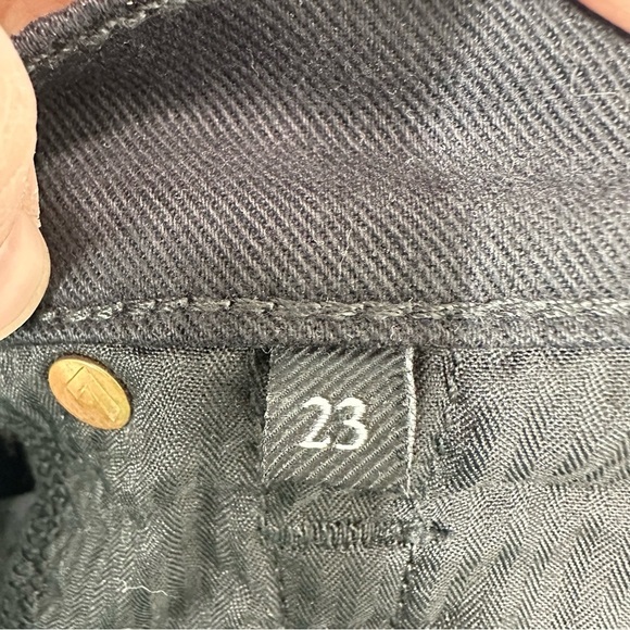 7 for‎ All Mankind Women's Size 23 Black Denim High Rise Cut Off Shorts Festival - Picture 8 of 8